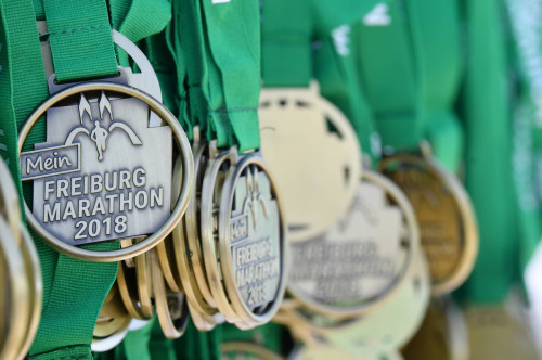 Mein Freiburg Marathon Medaillen